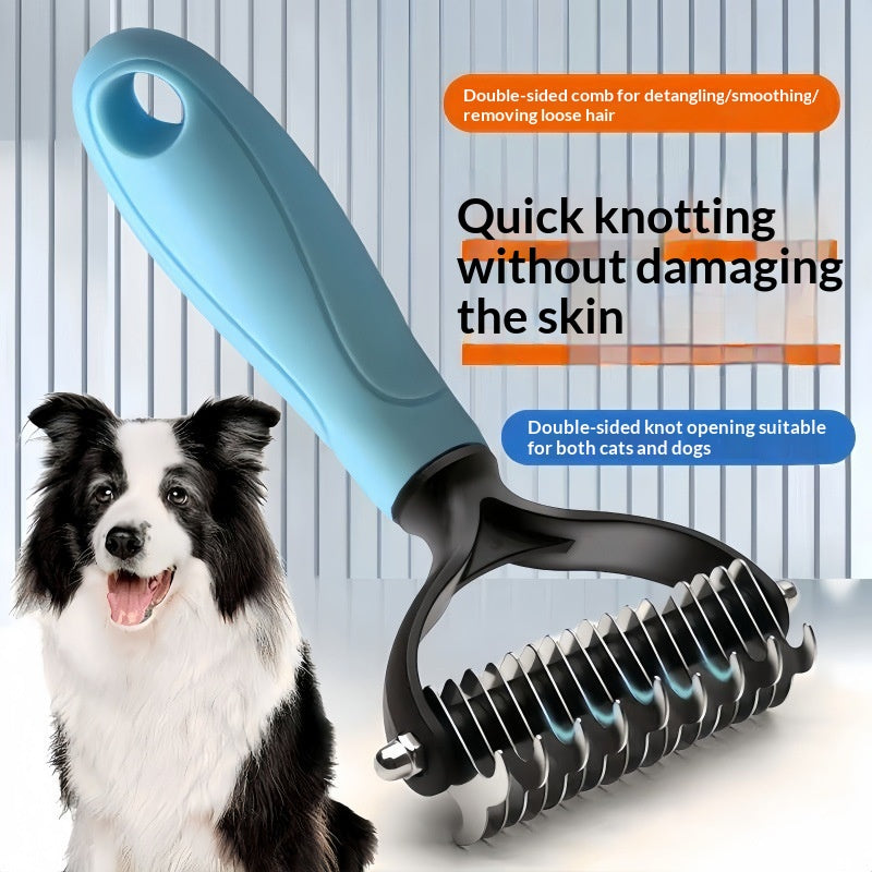 Double-sided pet grooming comb view 3