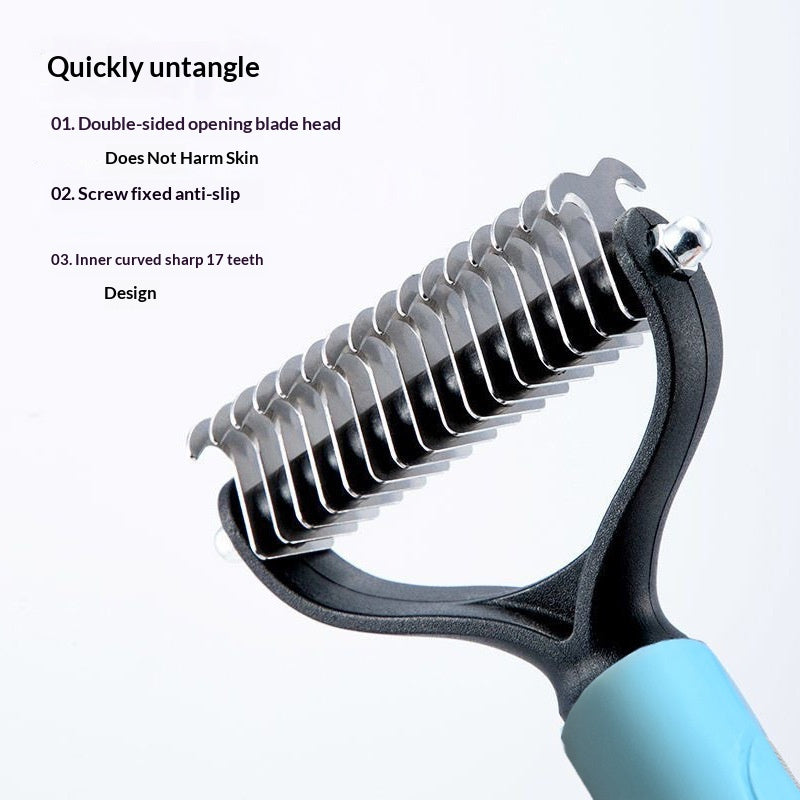 Double-sided pet grooming comb view 5